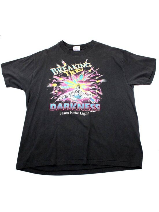 Hanes Other - VTG Breaking Thru Darkness Christian T-Shirt X-Large USA Hanes Heavyweight Black
